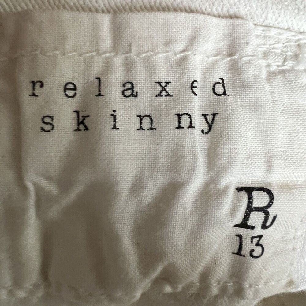 R13 Relaxed Skinny Distressed Jeans in White Made in Italy Tapered Ankle 26 - Picture 8 of 15